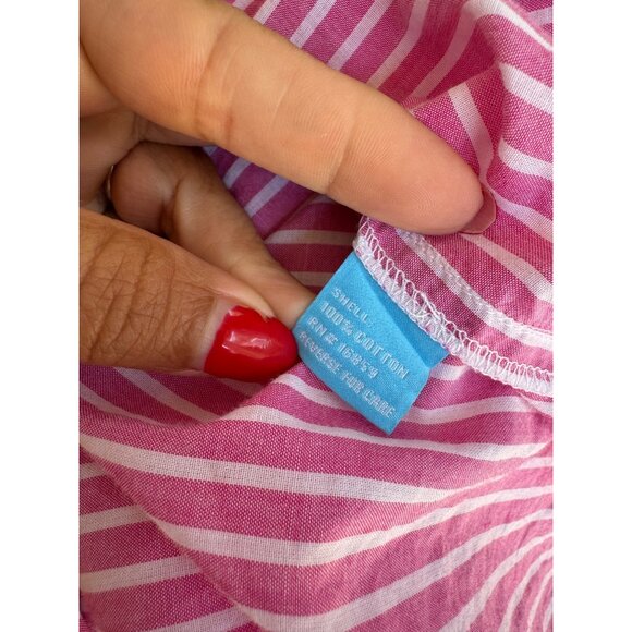 J.McLaughlin Pink & White Striped Button-Down Shirt Size M - Picture 6 of 6